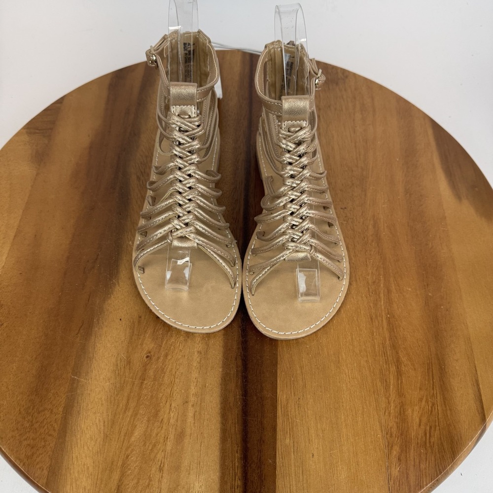 New NWOB Big Kids Nordstrom Amira Rose Gold Gladiator Strappy Sandals Size 1Y